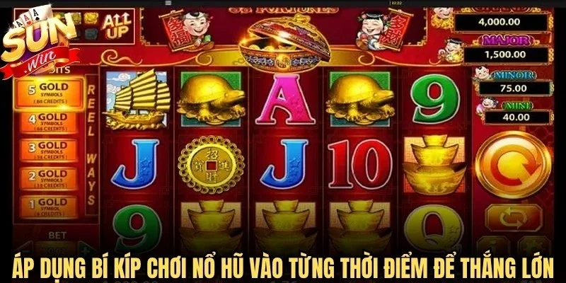 Áp dụng bí kíp chơi nổ hũ vào từng thời điểm để thắng lớn