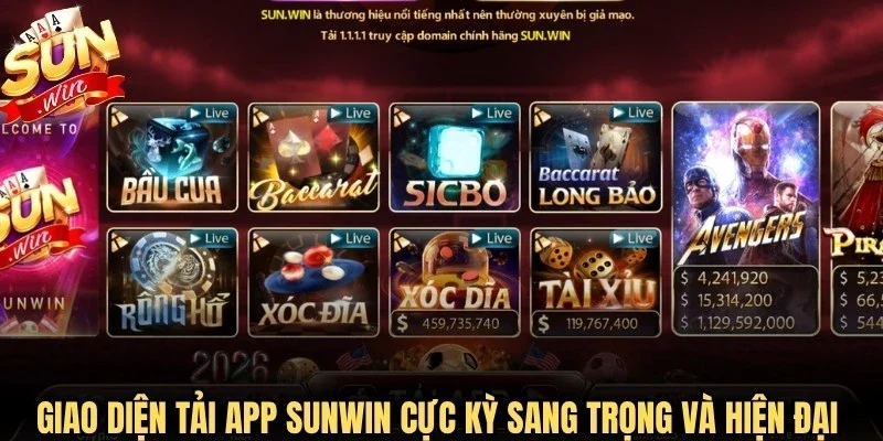 Giao diện tải app Sunwin cực kỳ sang trọng và hiện đại trên điện thoại