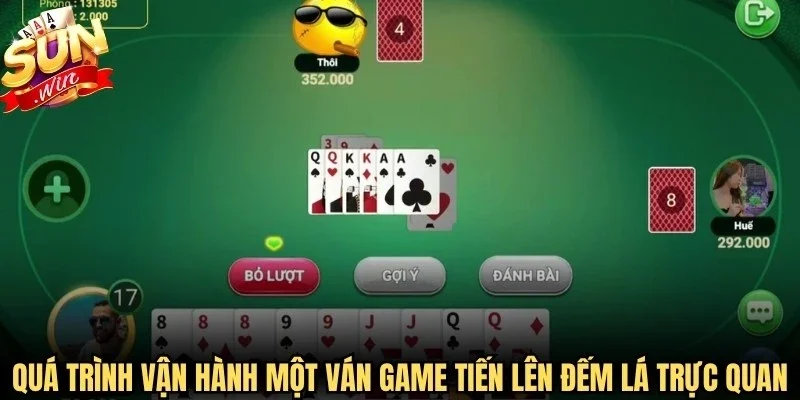 Quá trình vận hành một ván game Tiến lên đếm lá rất trực quan